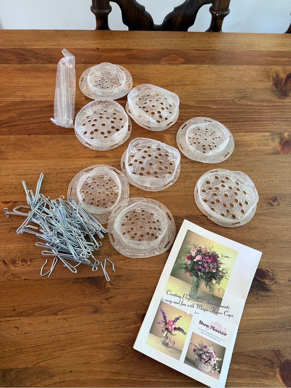 Clear Plastic Flower Frog Caps for Floral Foam - Clear vintage lot